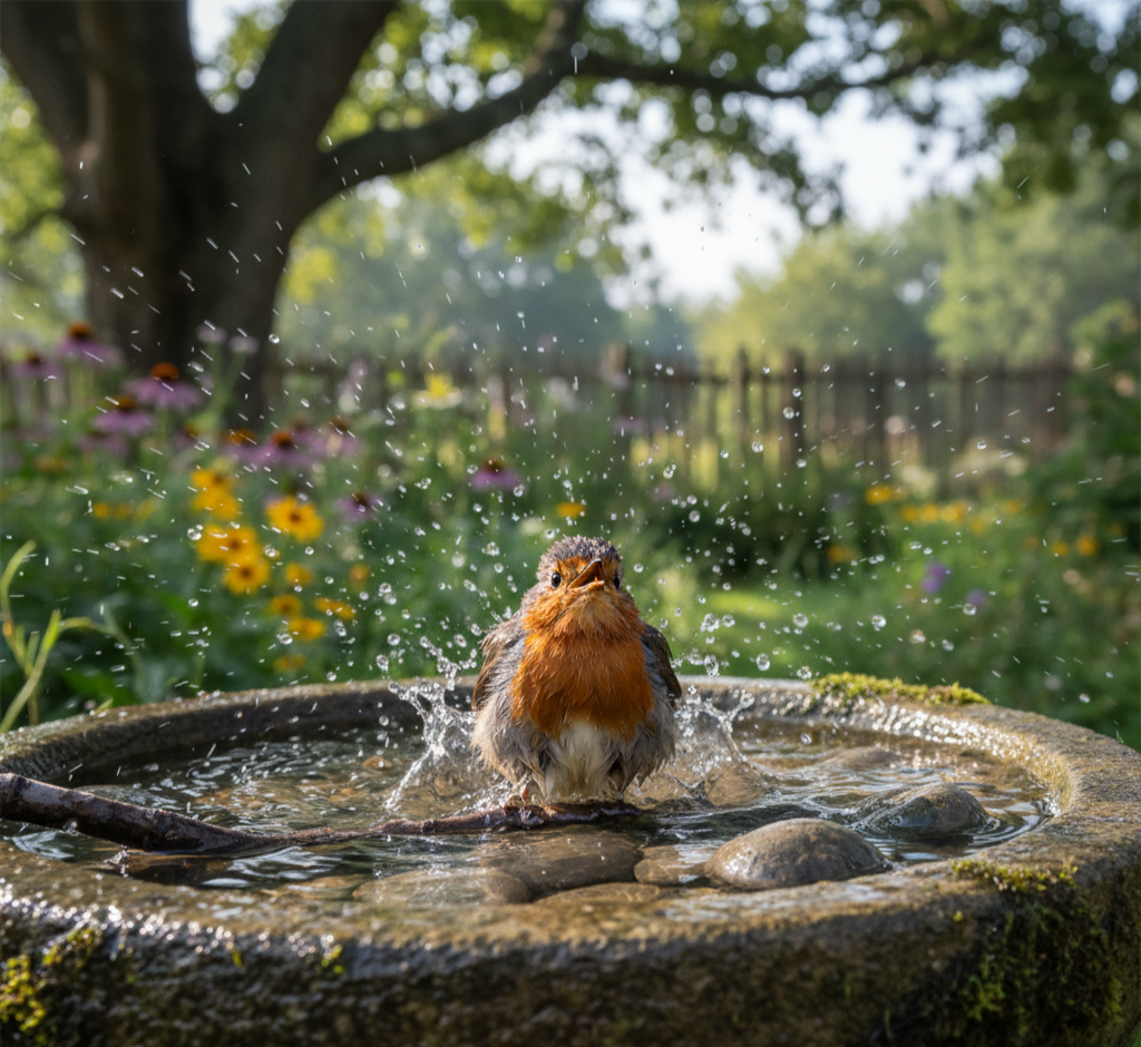 Vögel baden – Warum es für Gesundheit & Wohlbefinden entscheidend ist