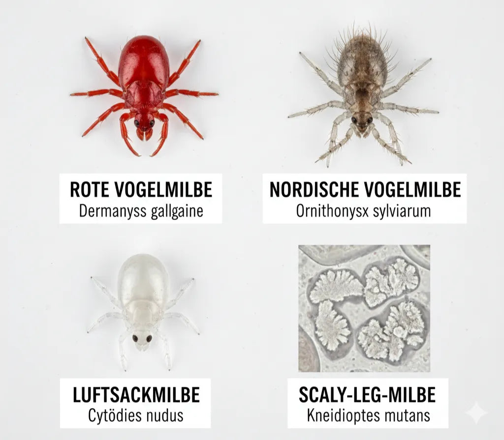 Milbenbekämpfung bei Vögeln Schutz vor Blutmilben und Varroa