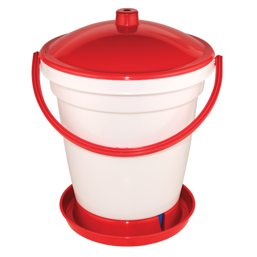 Eurital Eurital Eimertränke mit Deckel 18l Rot Weiß für Hühner - Business & Industrial > Agriculture > Animal Husbandry > Livestock Feeders & Waterers
