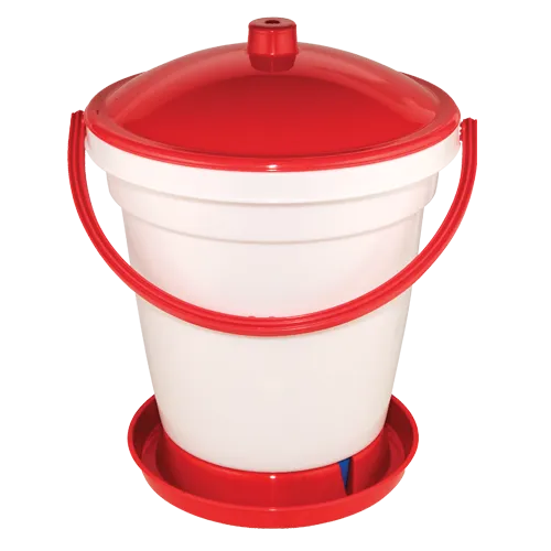 Eurital Eurital Eimertränke mit Deckel 18l Rot Weiß für Hühner - Business & Industrial > Agriculture > Animal Husbandry > Livestock Feeders & Waterers