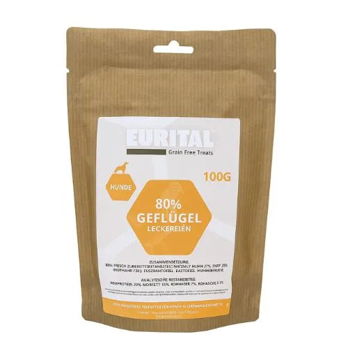 Eurital Eurital Dog Snacks 100g- 80% Geflügel Leckereien - Animals & Pet Supplies > Pet Supplies > Dog Supplies > Dog Food