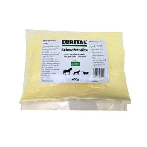 Eurital Eurital Schwefelblüte für Tiere 600g im Beutel - Animals & Pet Supplies > Pet Supplies > Pet Medicine > Antiparasitics Ergänzungsfuttermittel