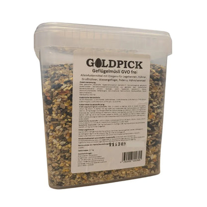 Scharnebecker Mühle Gold-Pick Geflügelmüsli GVO frei für alle Rassen 3,5kg Eimer - Business & Industrial > Agriculture > Animal Husbandry > Livestock Feed > Chicken Feed Einzelfuttermittel