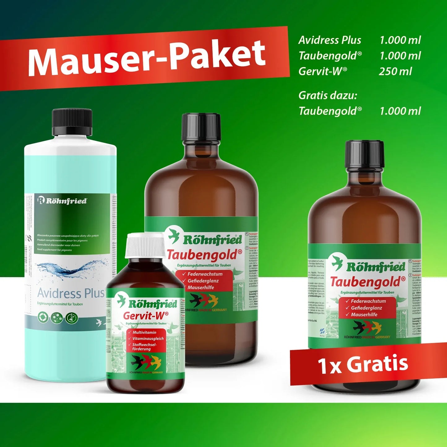 Röhnfried Röhnfried Mauserpaket - Animals & Pet Supplies > Pet Supplies > Bird Supplies > Bird Food Ergänzungsfuttermittel