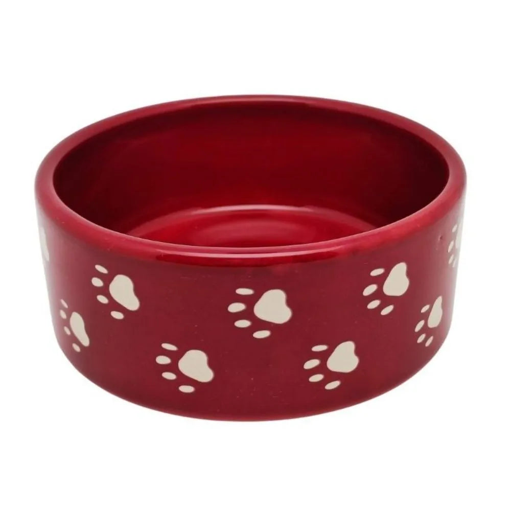 Eurital Eurital Keramiknapf Ton Rot mit Pfoten 350ml Spülfest - Animals & Pet Supplies > Pet Supplies > Pet Bowls, Feeders & Waterers > Bowls