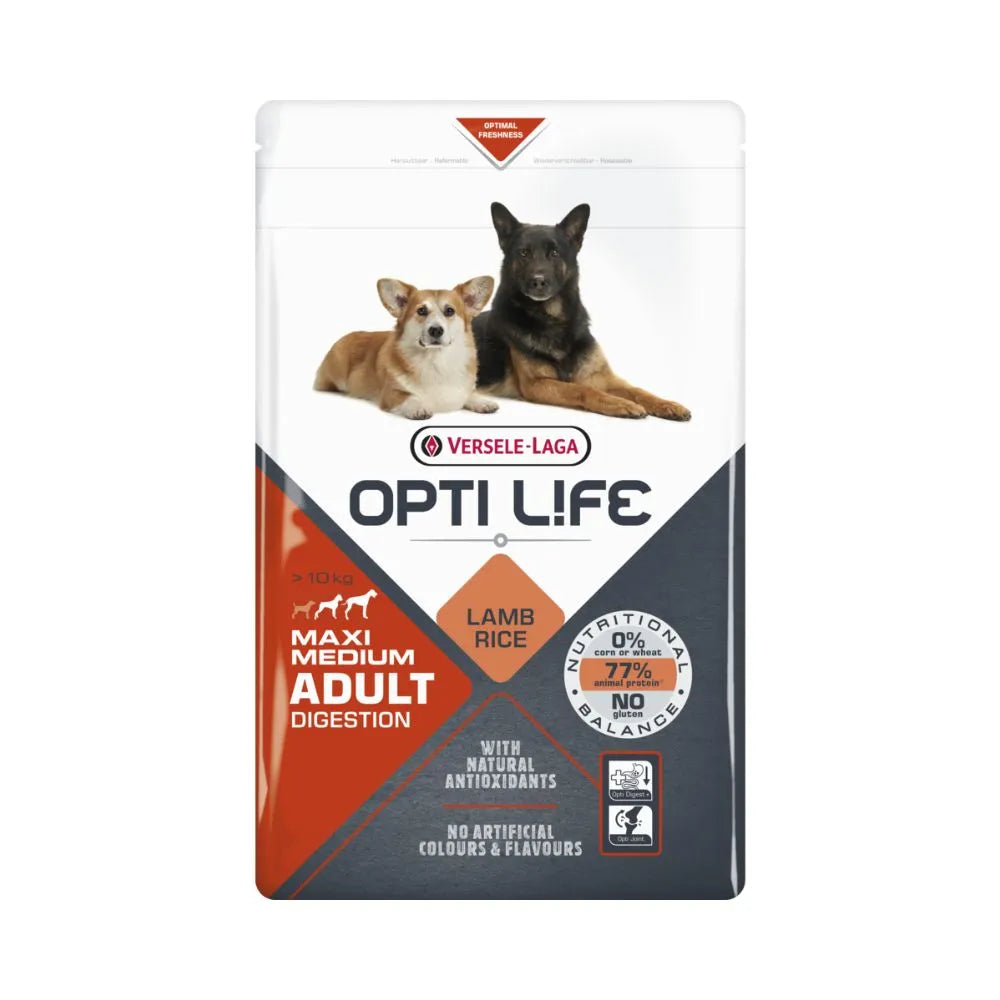 Opti Life Versele-Laga Opti Life Adult Digestion Medium & Maxi 12,5kg - Animals & Pet Supplies > Pet Supplies > Dog Supplies > Dog Food