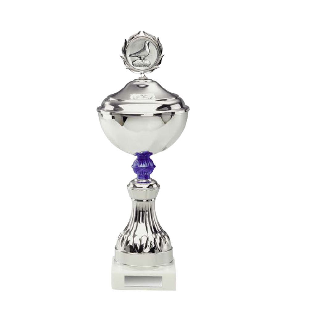 Eurital Eurital Pokal 3827N Silber mit Blau 34 cm Taubenemblem - Arts & Entertainment > Party & Celebration > Trophies & Awards > Trophies