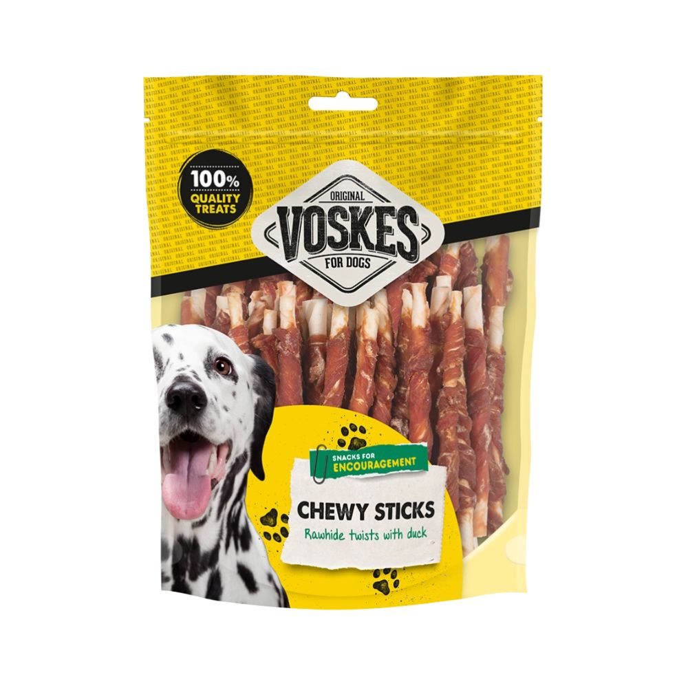 Voskes Chewy Sticks Rinderhautstäbe mit Ente 40 Stück