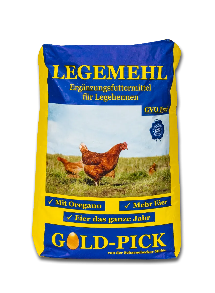 Scharnebecker Mühle GOLDPICK Legemehl GVO frei mit Oregano 20 kg - Business & Industrial > Agriculture > Animal Husbandry > Livestock Feed > Chicken Feed Ergänzungsfuttermittel