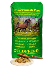 Scharnebecker Mühle Goldpferd Powermüsli P20 25 kg Für Stuten Fohlen Futter - Sporting Goods > Outdoor Recreation > Equestrian > Horse Care > Horse Feed > Horse Feed Supplements Einzelfuttermittel