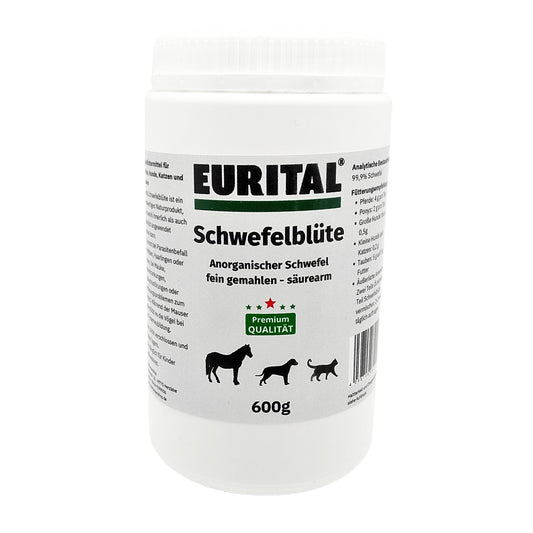 Eurital Schwefelblüte 600g Ergänzungsfutter Pferde Hunde Katzen Vögel